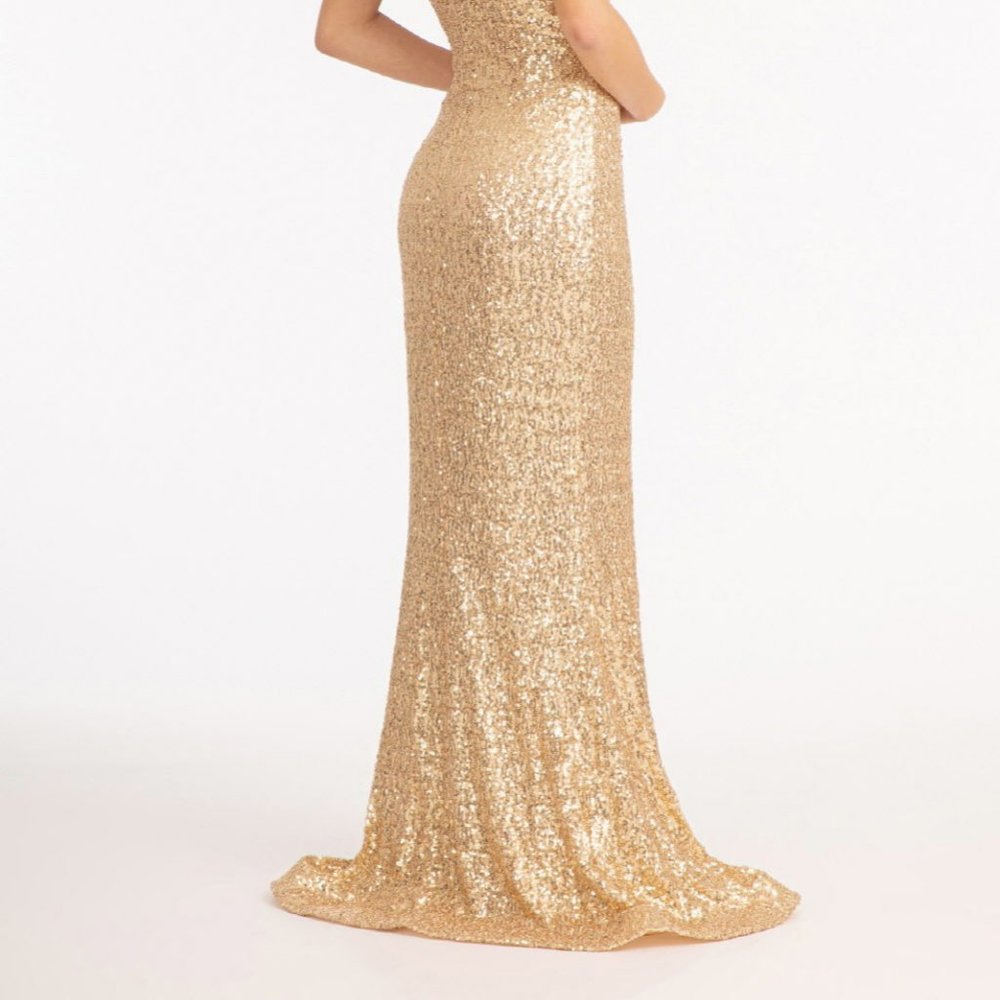 NEW GOLD Sheath Green Evening Long Prom Party OFF SHOULDER SHEATH Dress gl3064 - Picture 5 of 5